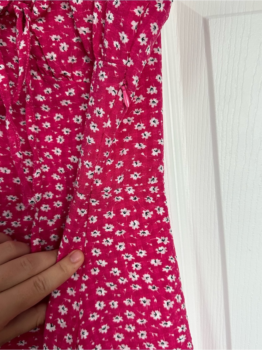 Pink Floral Midi Slip Dress with Delicate Spaghetti Straps - Picture 8 of 11